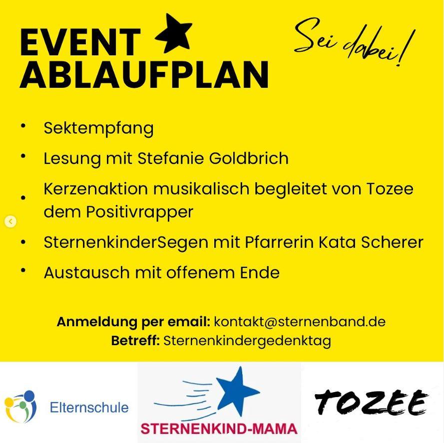 Veranstaltungsablaufplan zum Sternenkinder-Gedenktag in Nauen